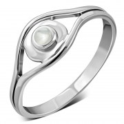 Evil Eye Silver Mother of Pearl Ring, r571